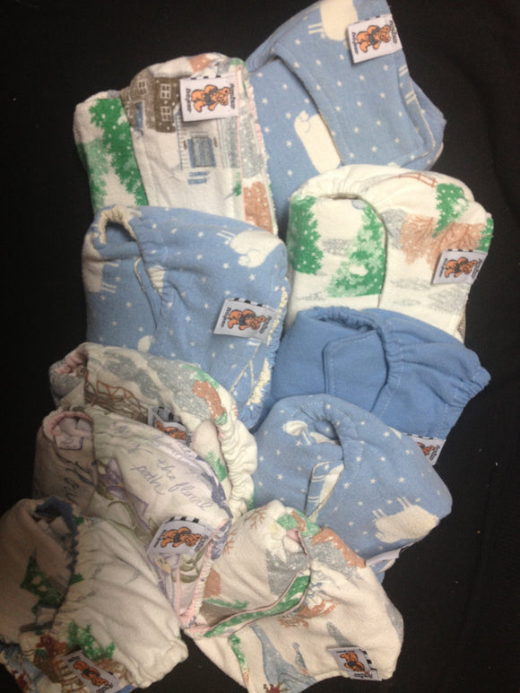 Set of 10 MamaBear - Prefold/Fitted Hybrid One Size Fits All Quick Dry Diaper