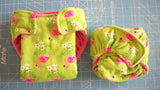 Set of 3 MamaBear - Prefold/Fitted Hybrid One Size Fits All Quick Dry Diaper - 100% Cotton Flannel