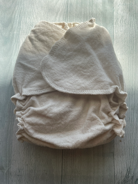 MamaBear Quick Dry ONE SIZE Fitted Diaper - Natural Cotton Flannel or Organic Bamboo Fleece - You choose closure