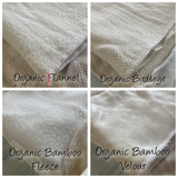 MamaBear Quick Dry Newborn/Preemie Fitted Diaper - Natural Cotton Flannel, Organic Bamboo Fleece or Velour - You choose closure
