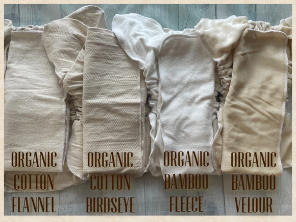 MamaBear Quick Dry ONE SIZE Fitted Diaper - Organic Cotton or Organic Bamboo - You choose closure
