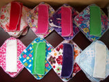 Set of 5 MamaBear LadyWear Quick-Dry cloth menstrual pads - COTTON VELOUR - Heavy/Overnight/Post Partum