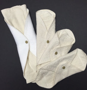Single LadyWear Quick-Dry cloth menstrual pads - Natural Undyed Cotton Flannel