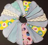 Set of 5 MamaBear LadyWear Quick-Dry cloth menstrual pads - Dailywear Wingless Pantiliners - COTTON VELOUR