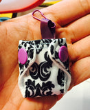 Tiny Diaper Keychain, Zipper Pull, Nursing Minder - Random Print