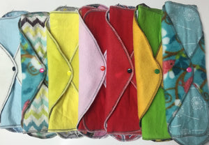 Set of 10 MamaBear LadyWear Quick-Dry cloth menstrual pads - Heavy/Overnight/Post Partum