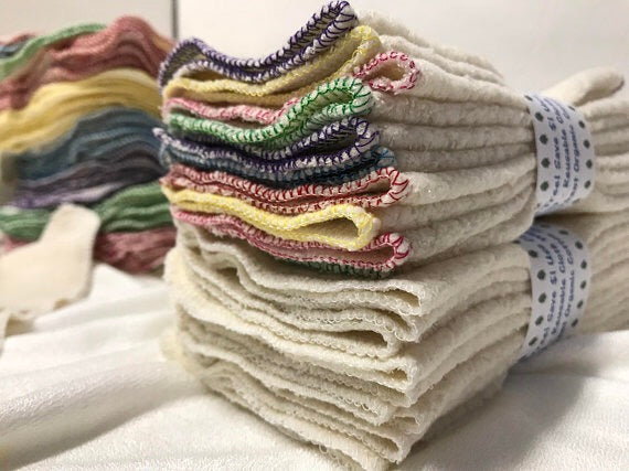 MamaBear Natural Cotton Sherpa Reusable Cloth Wipes - Set of 50