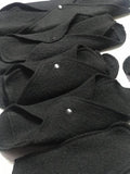Single LadyWear Quick-Dry cloth menstrual pads - Organic Hemp Fleece Black